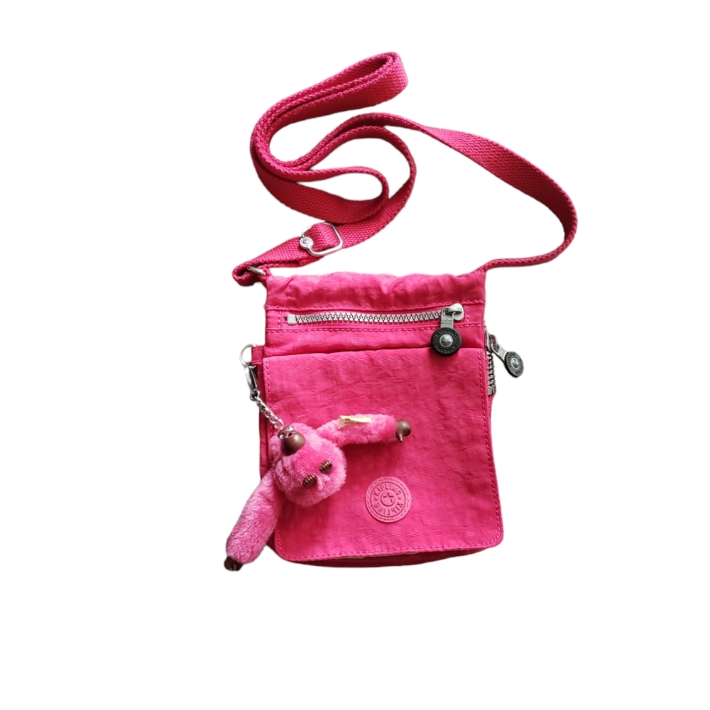 Kipling El Dorado Small Travel Organizer Crossbody Shoulder Bag Pink Nylon